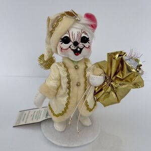 6” Elegant Santa Mouse Annalee Doll Christmas Decor Cream & Gold New* 601013
